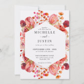 Invitation Fleur sauvage élégant | Mariage photo rustique (Devant)