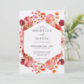 Invitation Fleur sauvage élégant | Mariage photo rustique (Debout devant)