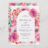 Invitation Fleur sauvage élégant | Mariage photo rustique (Devant / Derrière)