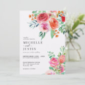 Invitation Fleur sauvage élégant | Mariage photo rustique (Debout devant)