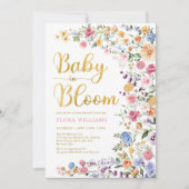 Invitation Fleur sauvage élégant Meadow Baby dans Bloom Garde (Devant)