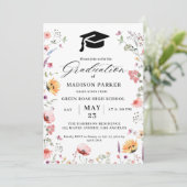 Invitation Fleur sauvage élégant Meadow Garden Graduation (Debout devant)