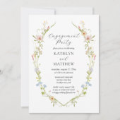 Invitation Fleur sauvage Elegant Moderne Floral Engagement Pa (Devant)