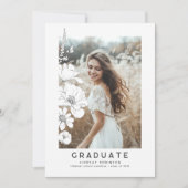 Invitation Fleur sauvage Elégant Parti Moderne de Graduation  (Devant)