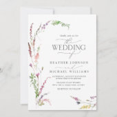 Invitation Fleur sauvage élégant tendance Floral Détails Mari (Devant)