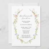 Invitation Fleur sauvage Élégante Bridesmaitres Moderne Déjeu (Devant)