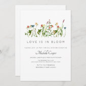 Invitation Fleur sauvage élégante de douche nuptia (Devant / Derrière)