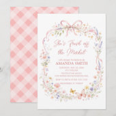 Invitation Fleur sauvage Elle sort de la douche de mariée  (Devant / Derrière)