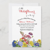 Invitation Fleur sauvage en Baby shower floral d'aquarelle de (Devant)