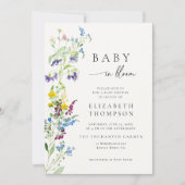 Invitation Fleur sauvage en Fleur Elegant Baby shower aquarel (Devant)