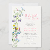 Invitation Fleur sauvage en Fleur Jardin Fête Fille Baby show (Devant)