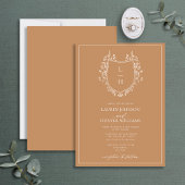Invitation Fleur sauvage en terre cuite Monogram Crest Mariag