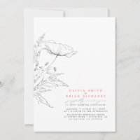 Fleur sauvage Esquisse Élégant Mariage Soft Peach