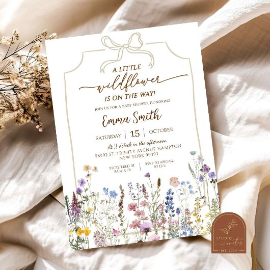 Invitation Fleur sauvage est sur le Baby shower Way