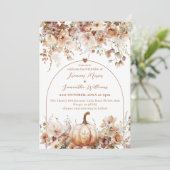 Invitation Fleur sauvage et Citrouille Boho Chic Mariage de a (Debout devant)