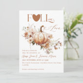 Invitation Fleur sauvage et Citrouille Boho Chic Mariage de a (Debout devant)