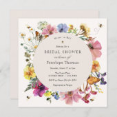 Invitation Fleur sauvage et Fête des mariées florale de l'été (Devant / Derrière)