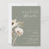 Invitation Fleur Sauvage Fantaisiste | Réception de Mariage S (Devant)