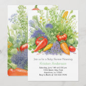 Invitation Fleur sauvage Farm Baby shower frais (Devant / Derrière)