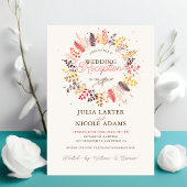 Invitation Fleur sauvage Fern Champagne Foliage Réception de