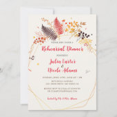 Invitation Fleur sauvage Fern Champignons Dîner de répétition (Devant)