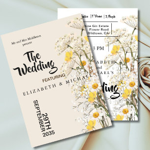 Invitation Fleur sauvage Festival Floral Thème Mariage
