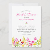 Invitation Fleur sauvage Fête des mariées Boho Élégant Floral (Devant)