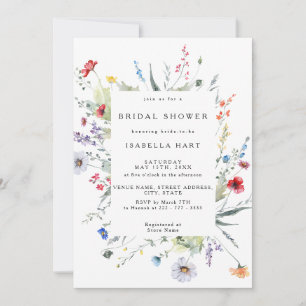Invitation Fleur sauvage Fête des mariées de prairie de Boho