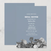 Invitation Fleur sauvage Fête des mariées Dusty Blue Floral M (Devant / Derrière)