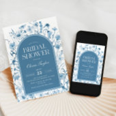 Invitation Fleur sauvage Fête des mariées Floral Bleu