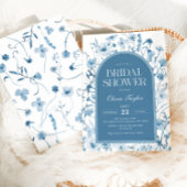 Invitation Fleur sauvage Fête des mariées Floral Bleu