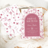 Invitation Fleur sauvage Fête des mariées rose pâle Floral