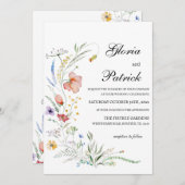 Invitation Fleur sauvage Fiona En Fleur Mariage Floral (Devant / Derrière)