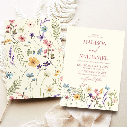 Invitation Fleur sauvage Fleur Fleur Flore Jardin Mariage