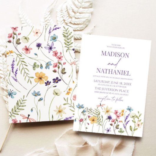 Invitation Fleur sauvage Fleur Fleur Flore Jardin Mariage