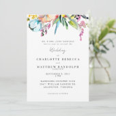 Invitation Fleur Sauvage Fleurs Multicolores Mariage Parents (Debout devant)