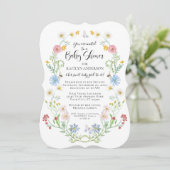 Invitation Fleur sauvage Floral Abeilles d'aquarelle bébé fil (Debout devant)