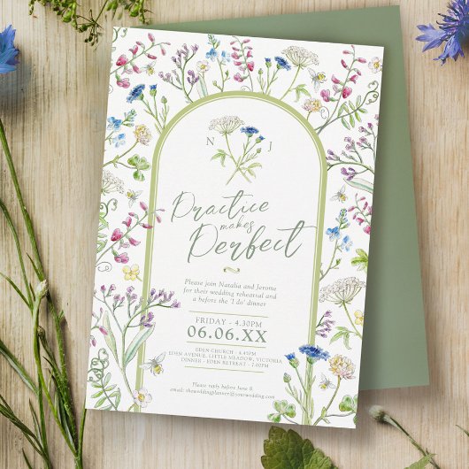 Invitation Fleur sauvage floral aquarelle art mariage répétit