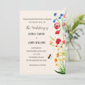 Invitation Fleur sauvage Floral Aquarelle Boho Rustique Maria (Debout devant)
