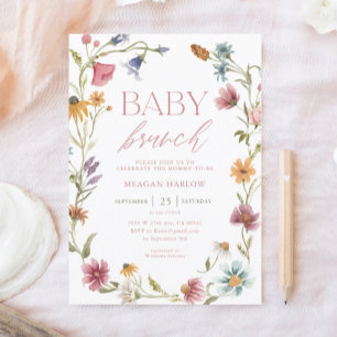 Invitation Fleur sauvage Floral Baby Brunch
