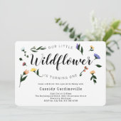 Invitation Fleur sauvage Floral Baby Premier anniversaire (Debout devant)