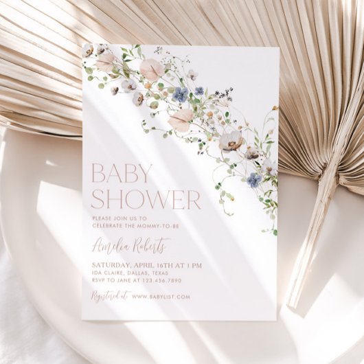 Invitation fleur sauvage Floral Baby shower