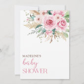 Invitation fleur sauvage Floral Baby shower (Dos)