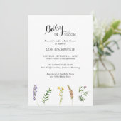 Invitation Fleur sauvage floral Baby shower élégant (Debout devant)