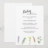 Invitation Fleur sauvage floral Baby shower élégant (Devant / Derrière)
