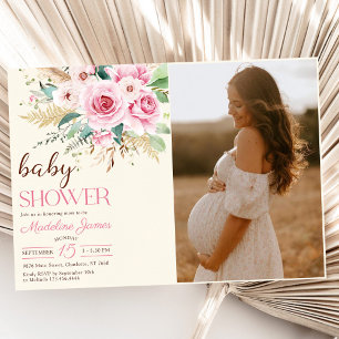Invitation Fleur sauvage Floral Baby shower photo