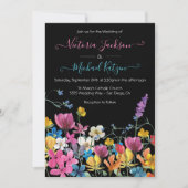 Invitation Fleur sauvage Floral Dark Meadow Mariage (Devant)