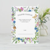 Invitation Fleur sauvage Floral Diaper Raffle Ticket Invitati (Debout devant)