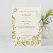 Invitation Fleur sauvage Floral Elegant Daisy Boho Mariage (Debout devant)