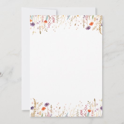 Invitation Fleur sauvage Floral Fête des mariées Bingo Jeu do (Dos)